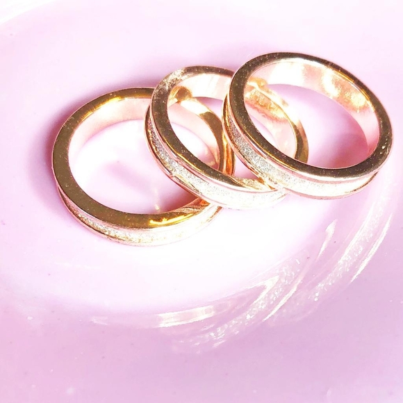 Alquimia Jewelry - ROSE GOLD PAVE GLITTER MIDI RING SET